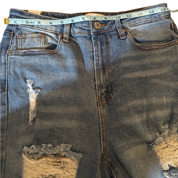 Almost Famous Distressed Wide Leg Jeans Size 7 - Picture 7 of 11